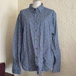 Ted Baker Blue Floral Button Down Contrasting Cuffs Dress Shirt 7